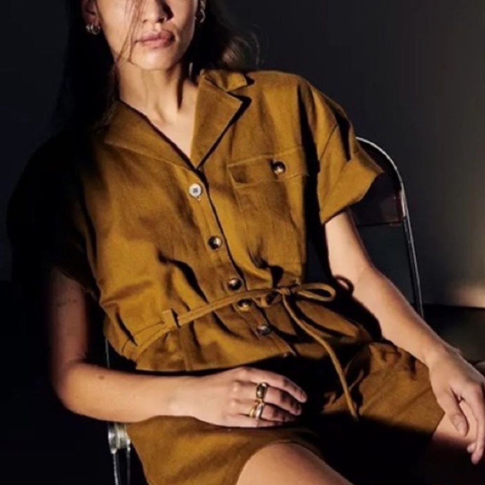 Madewell Olive Utility Romper Medium